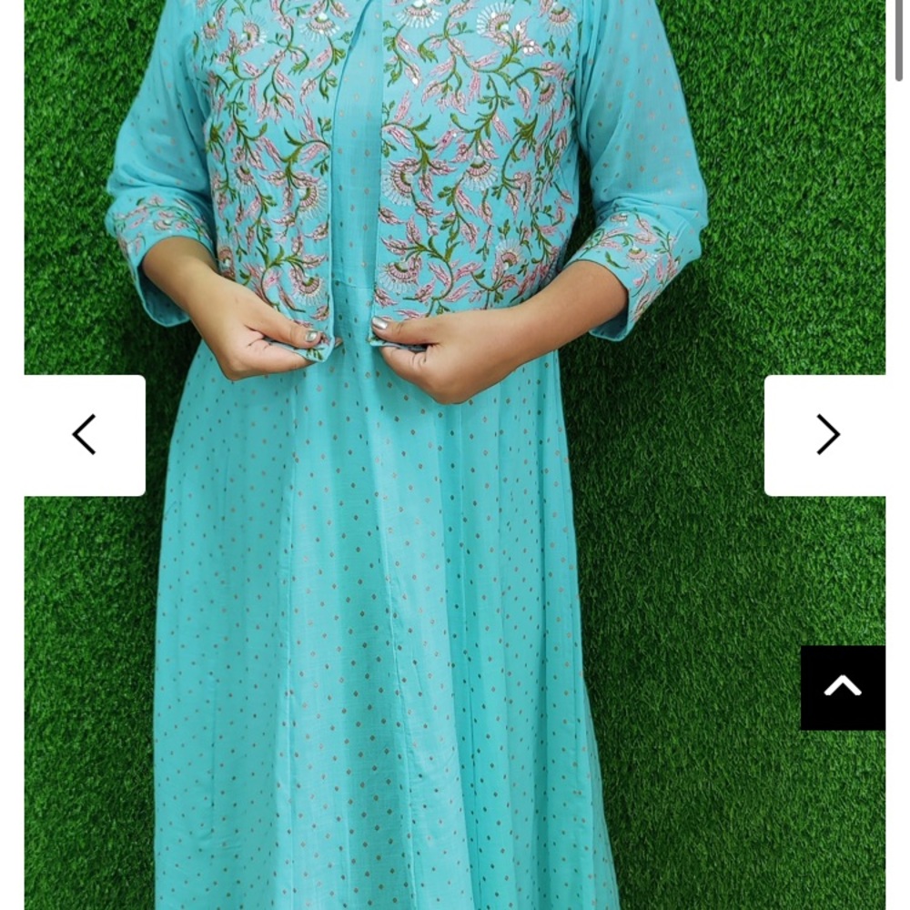 Cotton floral work coat model dress